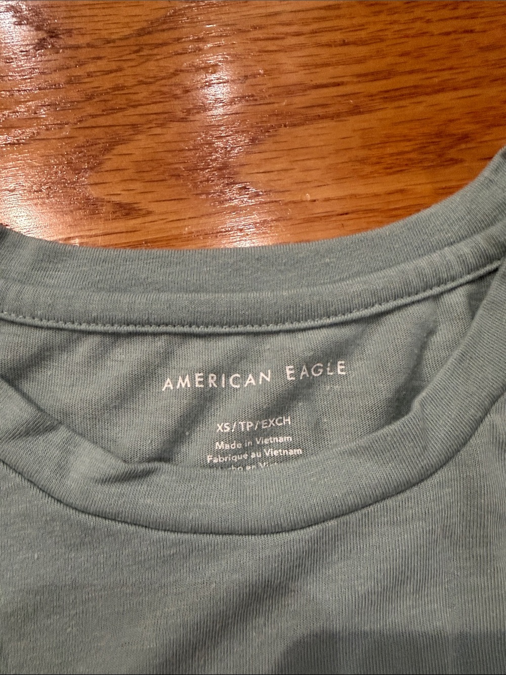 American Eagle Outfitters Girls Short-Sleeve Drawstring Tee - Sage Green - Picture 2 of 5